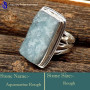 Aquamarine  Rough J - SDR631-Trendy Look Designer Colourful Rings 925 Sterling Silver