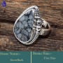Snowflacke G - SDR630-Genuine Gemstones Designer Handmade Elegant Rings 925 Ste
