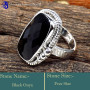 Black Onyx Cut O - SDR627-Indian Wholesale Company Handmade Designer Rings 925 Ster