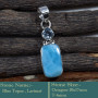 Blue Topaz & Larimar Cut B - SD602-Cut Gemstone Solid 925 Sterling Silver Designer Pendant Wh