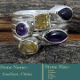 Amethyst & Citrine Cut E - SDR602-Classic Colourful Cut Gemstones 925 Silver Designer Ring