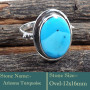 Arizona Turquoise Cab O - RSS843-925 Silver Cab Gemstones Colourful Wholesale Ring