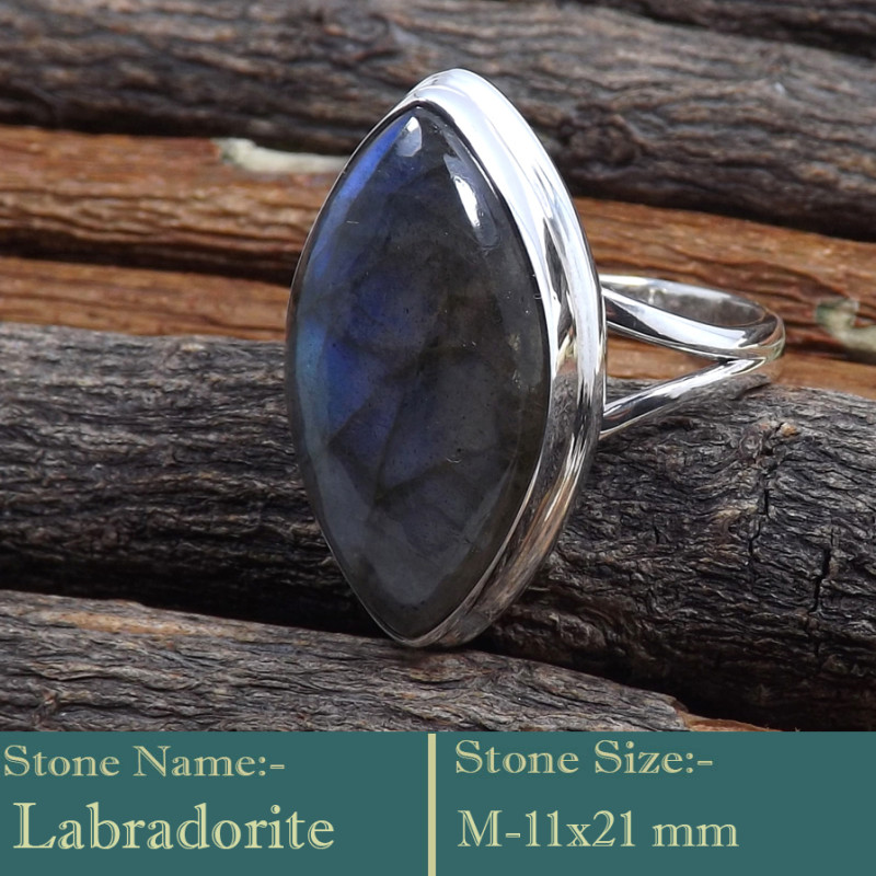 Labradorite Cab C - RSS840-925 Silver Cab Gemstones Colourful Designer Ring Wholesal