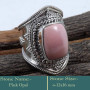 Pink Opal Cab F - SDR593-Attractive 925 Sterling Silver Cab Gemstones Designer Rin