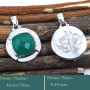 Green Onyx Cut H - SD598-Wholesale Cut Gemstone 925 Silver Symbol of Om Design Pend
