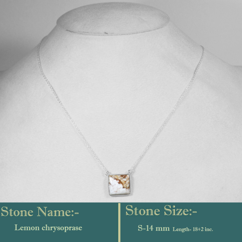 Lemon Chrysoprase Cab I - BZN986-Fashionable Designer 925 Solid Sterling Silver Made Bezal