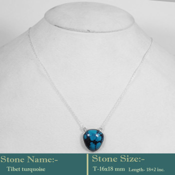 Tibet Turquoise Cab O - BZN985-Awesome Collection 925 Sterling silver Bejal Necklace wit