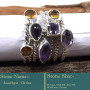 Amethyst & Citrine Cut A - STK944-Fabulous Look Stacking Cut Gemstone 925 Sterling Silver W