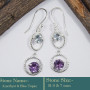 Amethyst & Blue Topaz Cut I - SDE740-Unique Design Wholesale 925 Silver Cut Gemstone Dangle Ea