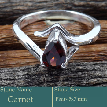 Garnet Cut B - SCR816-Amazing Pear Cut Gemstone 925 Silver Casting Ring Wholesa