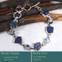 Tanzanite Rough & Blue Topaz Cut F - RGB996-Gorgeous Rough Gemstone 925 Silver Bracelet Wholesale Ind