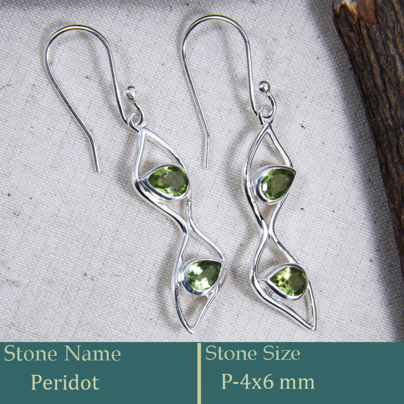 Peridot Cut A - CES950-Fabulous 925 Silver Casting Earring Cut Gemstone Made in