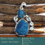 Apatite Rough & Blue Topaz Cut D - RPP982-Exclusive 925 Silver Rough Gemstone Pendant Wholesale Ind