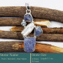 Tanzanite Rough, Pearl & Blue Topaz Cut F - RPP976-Latest New Rough Gemstone Pendant 925 Silver Wholesale