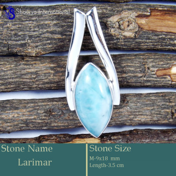 Larimar Cab E - SSP842-Awesome 925 Silver Pendant Cab Gemstone Wholesale India