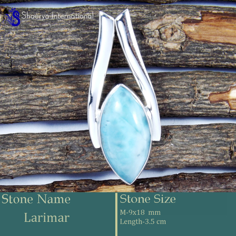 Larimar Cab E - SSP842-Awesome 925 Silver Pendant Cab Gemstone Wholesale India