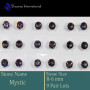 9 Pair Mystic Cut A - SSE850-6mm Round 9 Pair Stud Earrings Cut Gemstone 925 Sterling 