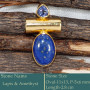 Amethyst & Lapis Cab A - CMJ856-Amazing 18K Gold Plated Pendant 925 Sterling Silver Whole