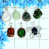 7 Pcs Mix Cab Stones B - BDA983-10 Pcs 925 Sterling Silver Direct Factory Handmade Pendan