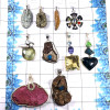 10 Pcs Mix Cab & Cut Gemstone O - BDA949-Magical 10 Pcs Mix Lots Pendant 925 Sterling Silver Cut &