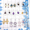 10 Pairs Mix Cab & Cut Gemstone D - BDA933-Charming 10 Pairs Cut & Cab Mix Gemstone Earrings Lots 92
