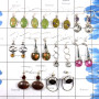 10 Pairs Mix Cut & Cab Gemstone O - BDA931-10 Pairs 925 Silver Earrings Lots Mix Cut & Cab Gemstone