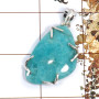 Amazonite Cab E - ISP690-Classic Amazonite Gemstone Pendant 925 Sterling Silver Wh