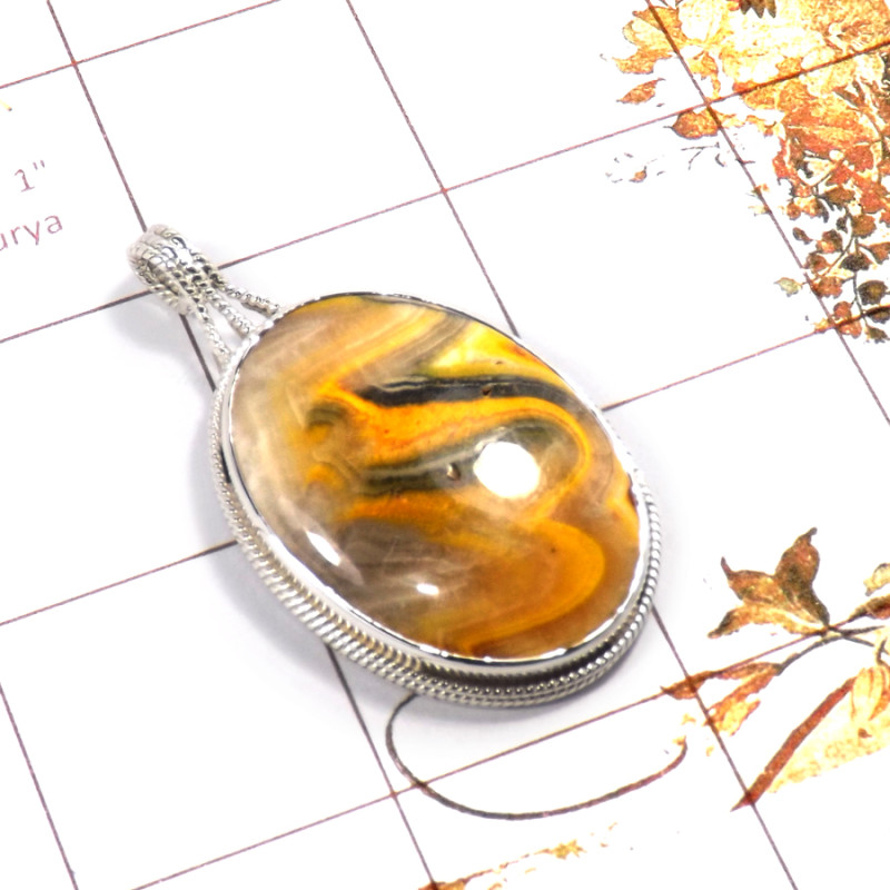 Bumble Bee D - SD585-Stunning Bumble Bee Gemstone Long & Heavy Pendants 925 Ste