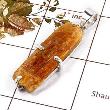 Orange Kyanite D - SPS936-Beautiful Gemstone Orange Kyanite Handmade Long Pendants