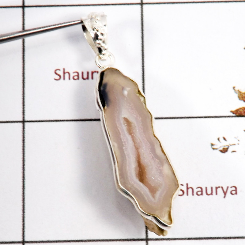 Cavity Druzy A - BPS920-Direct Factory Wholesale Cavity Druzy Bezel Pendants 925