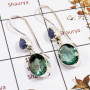 Apatite Cut & Tanzanite I - SPE891-Fabulous Cut Gemstone Party Look Handmade Earrings 925 St