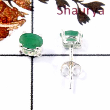 4x6mm Emerald Cut O - SFJ924-Amazing 4x6mm Cut Gemstone 925 Silver Stud Earrings Whole