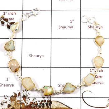 Ethiopian Opal Rough O - RGB993-Natural Ethiopian Opal Rough Gemstone Bracelet 925 Sterli
