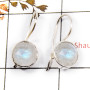 Rainbow Moonstone Cut A - SPE879-Latest Design 925 Silver Plain Setting Earrings Rainbow M