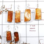 3 Pairs Orange Kyanite Rough O - SPE877-925 Silver Earrings Orange Kyanite Rough Gemstone Indian