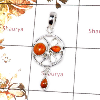 Red Turquoise Cab C - SD577-Superb Cab & Cut Gemstone Designer Pendant 925 Sterling Si