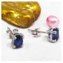 4x6mm Blue Sapphire Cut A - SFJ919-5x7mm Natural Blue Sapphire Cut Gemstone Stud Earrings 925 Silver Wholesale India
