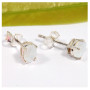 Rainbow Moonstone Cut E - SSE847-4x6mm Oval Cut Gemstone Stud Earrings 925 Sterling Silver Wholesale Collection