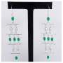 Green Onyx & Pearl Cab K - BZE715-Adorable Natural Gemstone Chandelier Bezel Earrings 925 Sterling Silver Handmade India