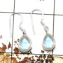 Rainbow Moonstone Cut C - BZE713-Solid 925 Sterling Silver Bezel Earrings Cut Gemstone Wholesale Collection India