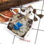 Cavansite Druzy D - ISP659-Party Look Cavansite Druzy Huge Pendant 925 Silver Plain Setting Wholesale Collection