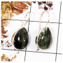 Seraphinite Cab E - SPE844-Exclusive Party Wear Cab Gemstone Earrings 925 Sterling Silver Plain Setting Collection India