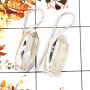 Crystal Rough O - SPE825-Exclusive Crystal Rough 925 Silver Plain Setting Earrings Handmade Design