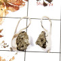 Pyrite Rough B - SPE819-Pretty Look Rough Stone Earrings 925 Sterling Silver Plain Setting Handmade Collection