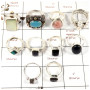 10 Pcs Mix Cab & Cut Gemstone F - SVP812-10 Pcs Mix Cab & Cut Gemstone 925 Sterling Silver Ring Wholesale Collection Lots