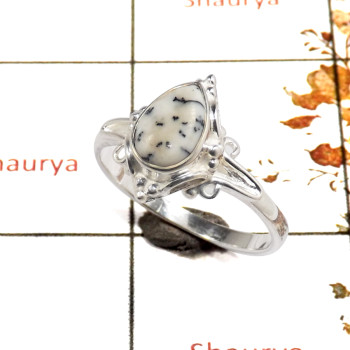 Dendritic Agate Cab A - RBS855-New Design Solid 925 Sterling Silver Ring Made Natural Cab Gemstone