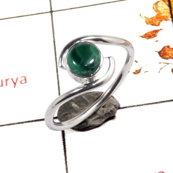 Malachite Cab C - RBS855-New Design Solid 925 Sterling Silver Ring Made Natural Cab Gemstone