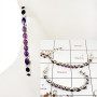 Amethyst & Purple Copper Turquoise Cab A - SDE719-Solid 925 Sterling Silver Multi Stone Statement Long Earrings Handmade Collect