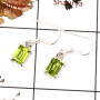 Peridot Cut E - SPE816-Amazing Cut Gemstone Light Weight Earrings 925 Sterling Silver Plain Setting