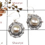 Pearl Cab C - CES947-Solid 925 Sterling Silver Casting Earrings Cab Gemstone handmade Collection